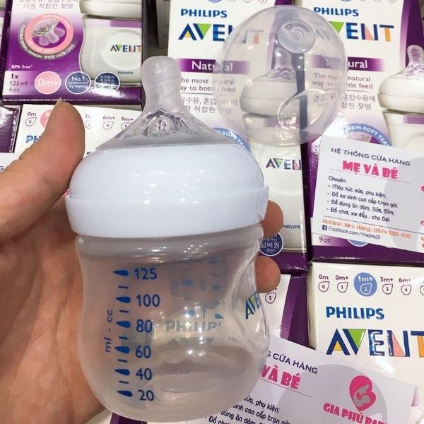 Bình Avent Natural cổ rộng 125ml/260ml