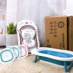 Chậu tắm gấp gọn Mom Trusted kèm phao báo nhiệt độ nước