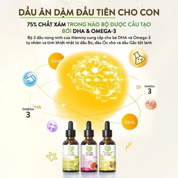 Set 3 chai dầu ăn dặm núng nính Mămmy