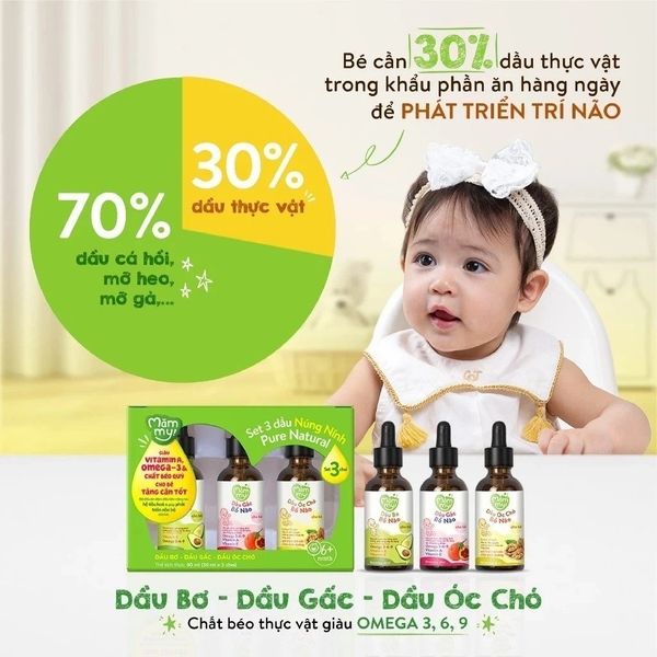 Set 3 chai dầu ăn dặm núng nính Mămmy
