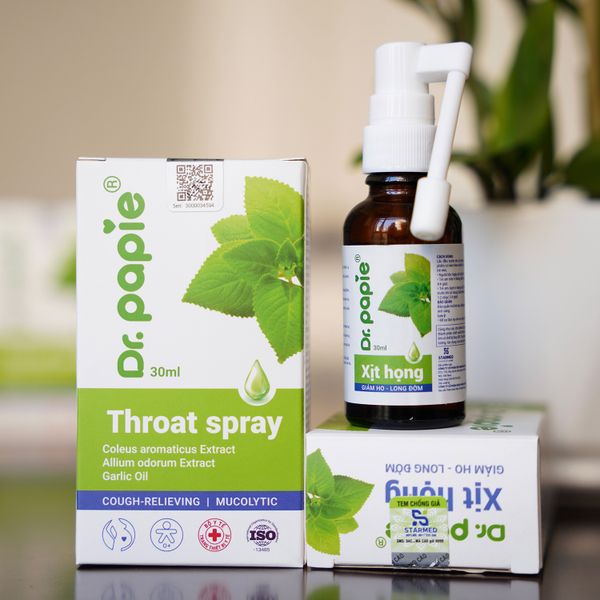 Xịt họng húng chanh lá hẹ Dr.Papie 30ml chính hãng