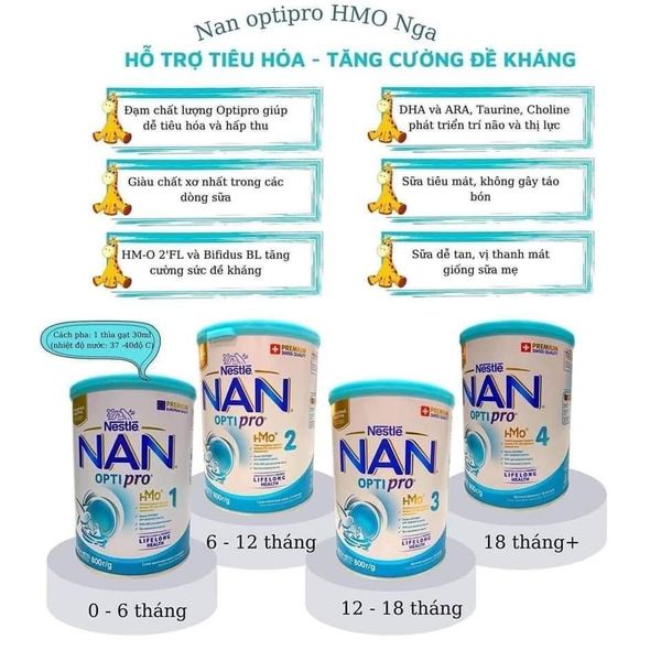 Sữa Nan Nga 800g Hàng Chính Hãng Tại Gia Phú Baby