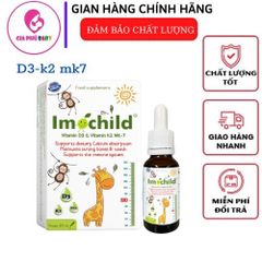 Vitamin D3 và K2 Imochild lọ 20 ml - dùng được cho trẻ sơ sinh