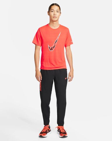  Áo phông logo nike ekiden giữa ngực cam đỏ 