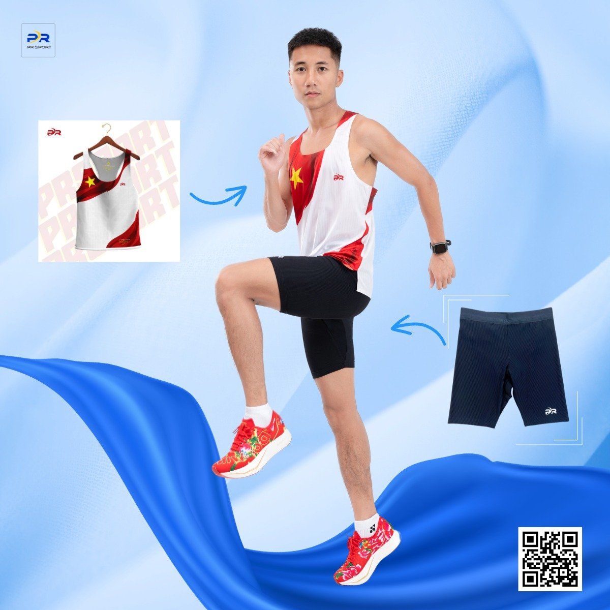 Quần Chạy Bộ PR SPORT màu đen
