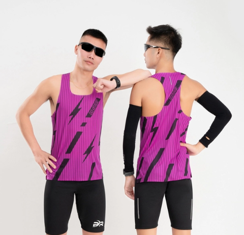  Áo Chạy Bộ PR SPORT tím tia sét 