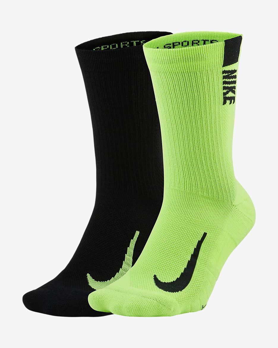 Tất Chạy Bộ NIKE Dri-Fit Socks Unisex Black/Neon Green