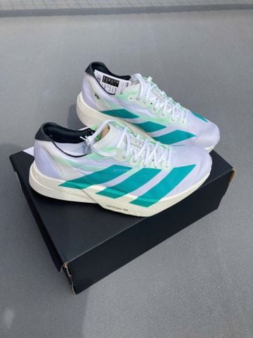  Giày Chạy Bộ Adizero Adios Pro 4 White Pulse Teal - JR1267 