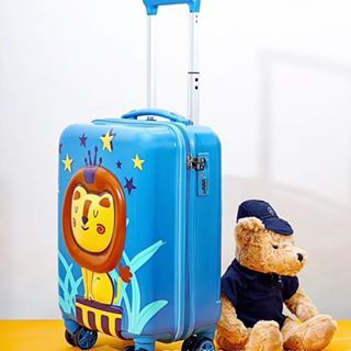  Vali kéo trẻ em BeddyBear Beddy Bear họa tiết Sư Tử cho bé trai, bé gái từ 4 tuổi chống va đập, bánh xe xoay 360 độ -LV-SUTU 