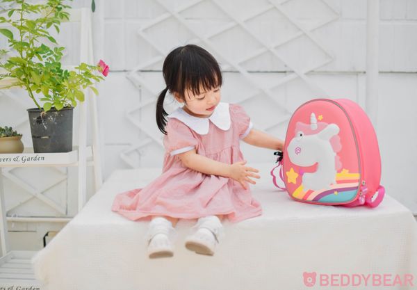  Balo Beddybear Chống thất lạc Kỳ lân - Unicorn hồng dành cho bé mẫu giáo từ 02 tuổi- ZS-KYLAN 