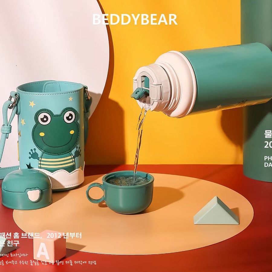  Bình giữ nhiệt Beddybear/ Beddy Bear hình con Ếch cho bé trai, bé gái từ 2 tuổi-12 tuổi / mầm non / tiểu học, inox cao cấp 316 / dung tích 580ml / RT105-580-ECH 