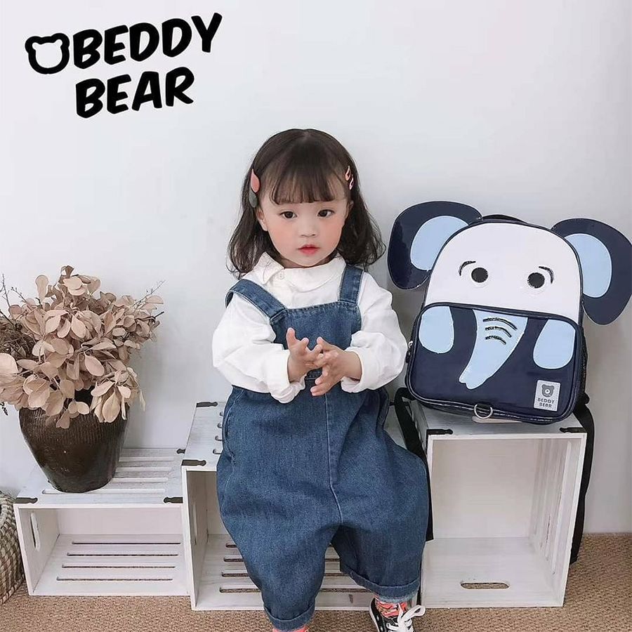  Balo Beddybear / Beddy Bear Happy Paradise dành cho bé trai, bé gái từ 2 tuổi - 5 tuổi / mẫu giáo, mầm non / chống thấm nước / họa tiết Voi Xanh BJX-LY-001 