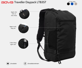  Balo AGVA Traveller Daypack màu đen Dòng Ba lô du lịch ngắn ngày với ngăn laptop 15.6 inch mã LTB357 Bảo hành chính hãng 2 năm 