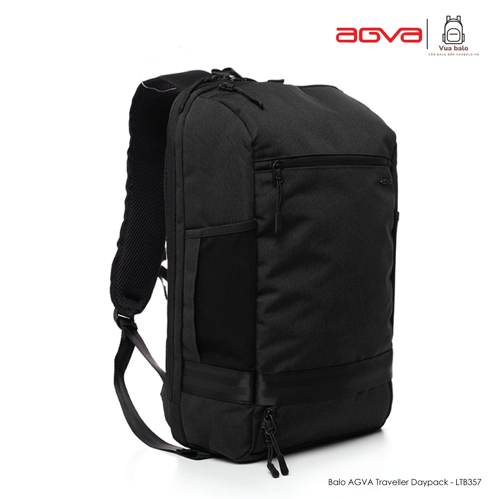  Balo AGVA Traveller Daypack màu đen Dòng Ba lô du lịch ngắn ngày với ngăn laptop 15.6 inch mã LTB357 Bảo hành chính hãng 2 năm 