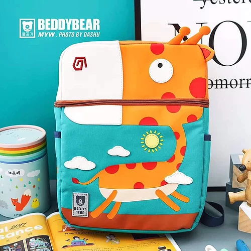  Balo trẻ em Beddybear / Beddy Bear họa tiết 3D Hươu cao cổ cho bé trai, bé gái học tiểu học từ 6 tuổi trở lên, thiết kế chống gù / BJX-YE-002-HUOU 