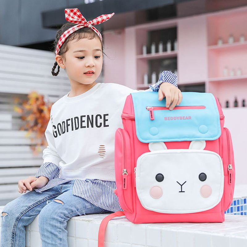  Balo BeddyBear / Beddy Bear Thỏ pipi màu Hồng cho bé gái tiểu học từ 6 tuổi - 12 tuổi, chống gù lưng cho bé, tặng kèm túi giấy  BJX-XS-001-HONG 