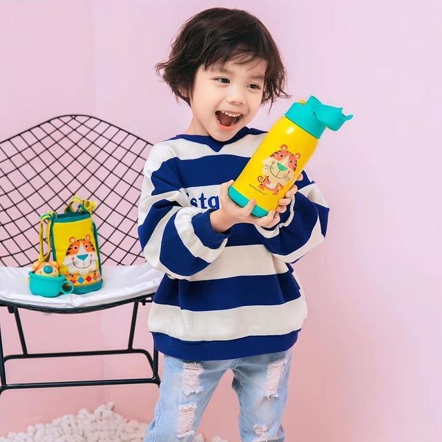  Bình giữ nhiệt cho Bé Trai hoặc Gái Chính hãng 100% Beddy Bear Tiger - Con Hỗ - 3 nắp thay thế - tặng móc khóa - RT104-630-HO 