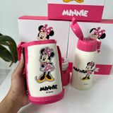  Ship 2h HCM - HN Bình giữ nhiệt Trẻ em Beddy Bear Chuột Mickey Hồng dành cho bé Gái - dung tích 600 ml - 2 nắp sử dụng - Túi đeo thêu xinh xắn - Mã RT103-600-mickey 