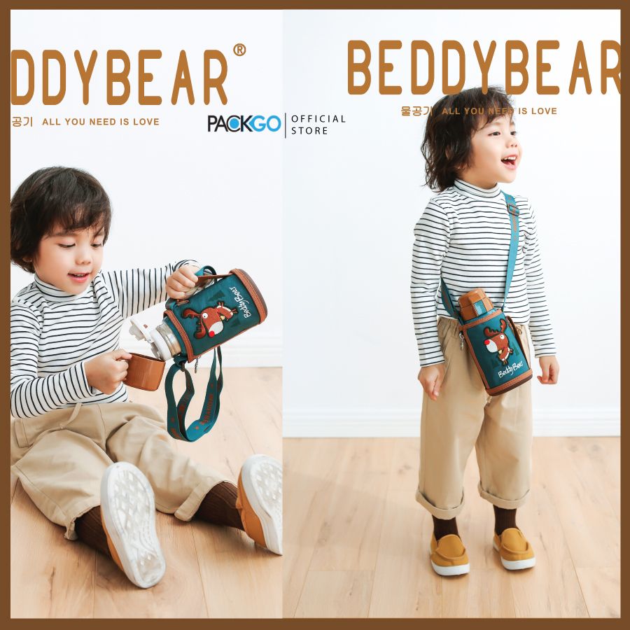  Bình giữ nhiệt cho Bé Trai hoặc Gái / Chính hãng 100% BEDDYBEAR/ Tuần Lộc / Cho Bé từ 2 tuổi trở lên / 02 Nắp thay thế 