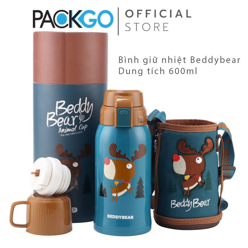  Bình giữ nhiệt cho Bé Trai hoặc Gái / Chính hãng 100% BEDDYBEAR/ Tuần Lộc / Cho Bé từ 2 tuổi trở lên / 02 Nắp thay thế 