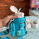  Bộ Bình giữ nhiệt cho Bé đi học 530ml Beddybear - 3 nắp sử dụng - Túi đeo da Pu cao cấp - Dây đeo điều chỉnh tăng giảm phù hợp chiều cao bé - Mã RT107 