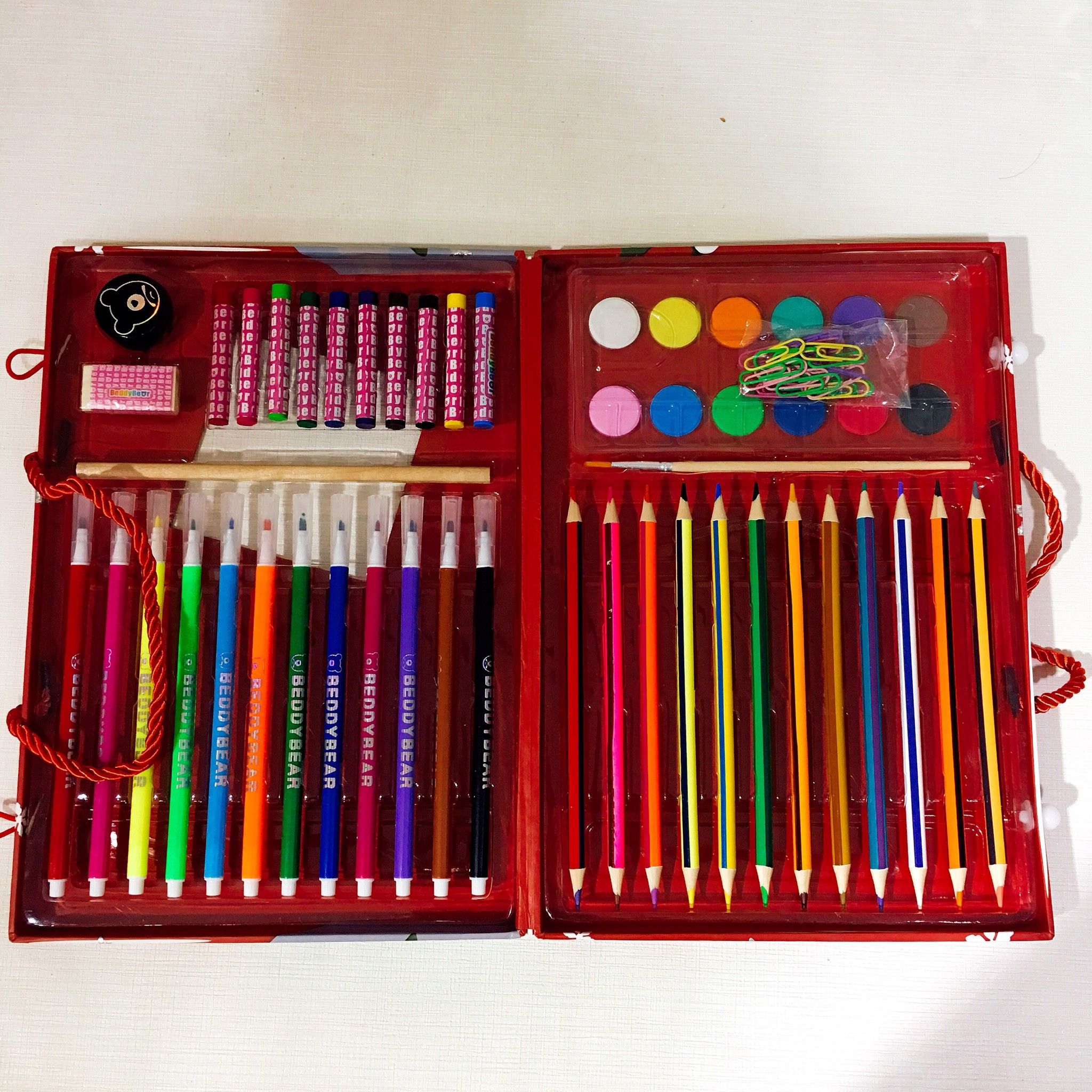  Bộ bút sáp - Bút chì màu - Bút màu nước Beddybear / Beddy Bear dành cho bé trai, bé gái từ 3 tuổi, mầm non, tiểu học / họa tiết Khủng long Q1806-KHUNGLONG 