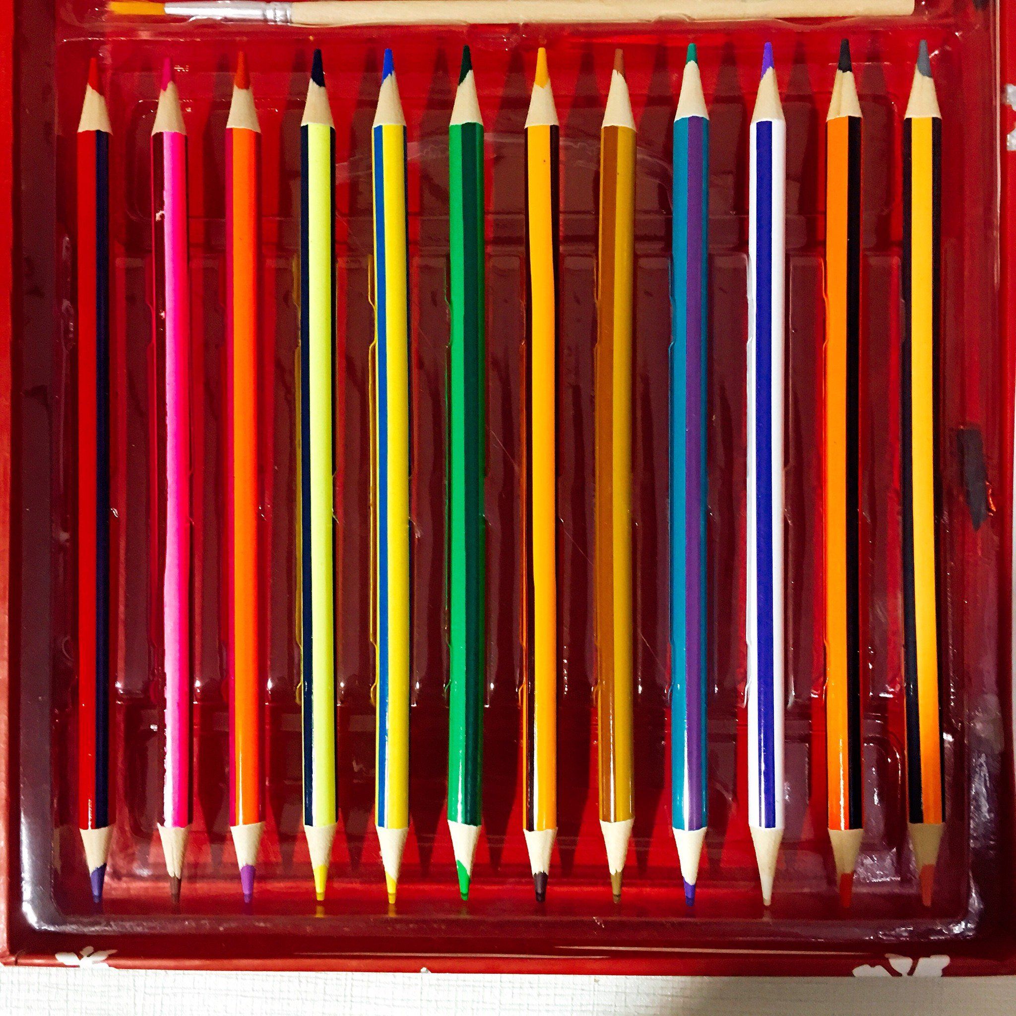  Bộ bút sáp - Bút chì màu - Bút màu nước Beddybear / Beddy Bear dành cho bé trai, bé gái từ 3 tuổi, mầm non, tiểu học/ họa tiết Tuần lộc Q1805-TUANLOC 