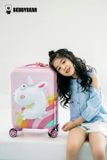  Vali kéo Du lịch trẻ em MCN Beddy Bear họa tiết Pony hồng Kỳ Lân cho bé gái - chống va đập - bánh xe xoay 360 độ - Khóa TSA cố định trên Vali - Bảo hành chính hãng 5 năm 