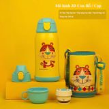  Bình giữ nhiệt cho Bé Trai hoặc Gái Chính hãng 100% Beddy Bear Tiger - Con Hỗ - 3 nắp thay thế - tặng móc khóa - RT104-630-HO 