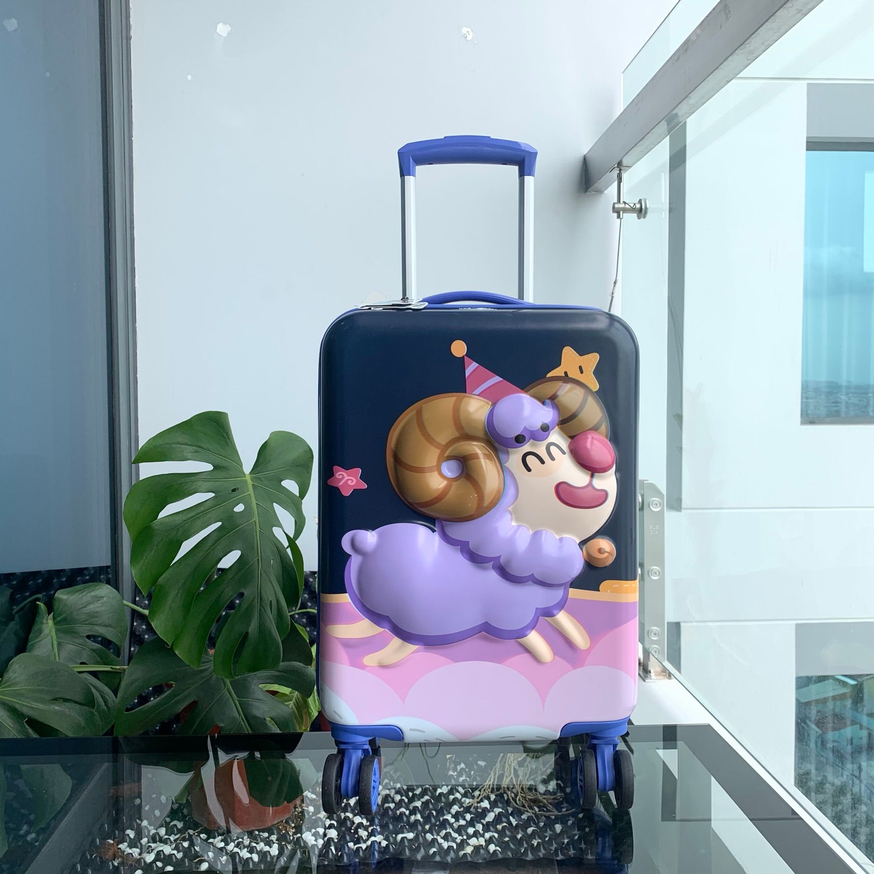  Vali kéo trẻ em BeddyBear Beddy Bear họa tiết con Cừu cho bé trai, bé gái từ 4 tuổi chống va đập, bánh xe xoay 360 độ - BJX-LV-002-CUU 