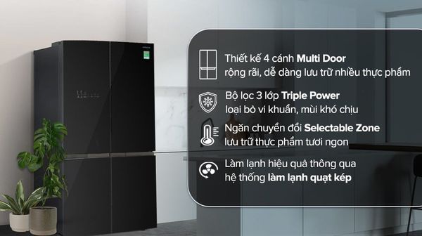 Tủ lạnh Hitachi Inverter 569 lít 4 cửa R-WB640VGV0 (GBK)