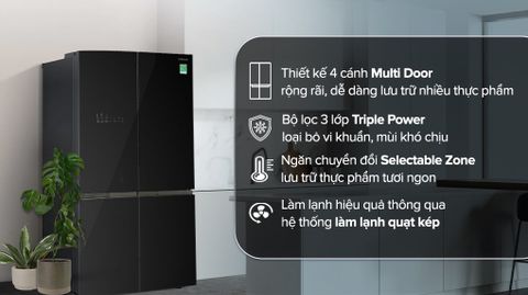 Tủ lạnh Hitachi Inverter 569 lít 4 cửa R-WB640VGV0 (GBK)