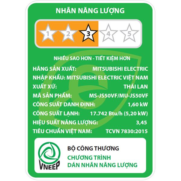 Máy lạnh Mitsubishi Electric 2.0 HP MS/MU JS50VF