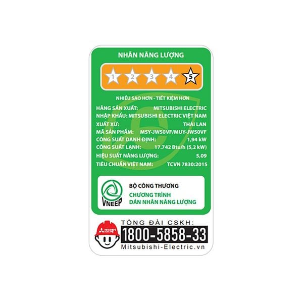 Máy lạnh Mitsubishi Electric Inverter 2.0 HP MSY/MUY JW50VF