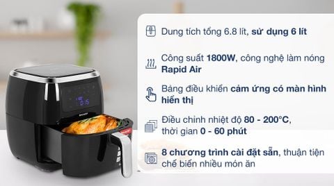 Nồi chiên không dầu Sharp KF-AF68EPV-BK 6.8 lít