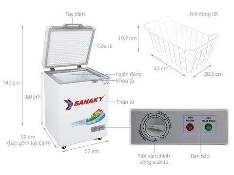 Tủ đông Sanaky 100 lít VH-1599HYK