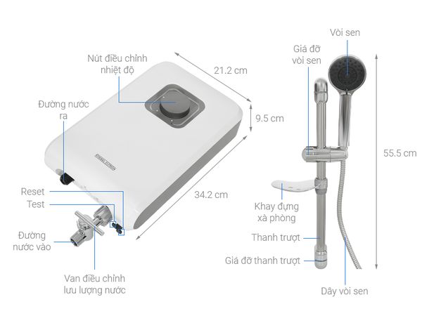 Máy nước nóng trực tiếp Stiebel Eltron 4500W DS45 EC
