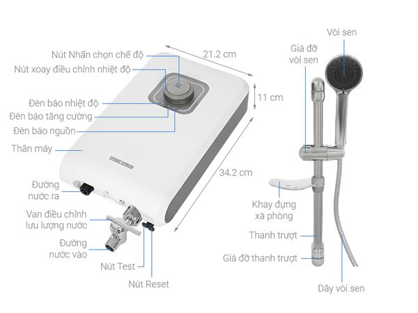 Máy nước nóng trực tiếp Stiebel Eltron 4500W DPL45 EC