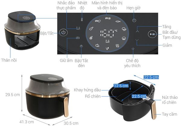 Nồi chiên không dầu Philips NA332/00 6.2 lít