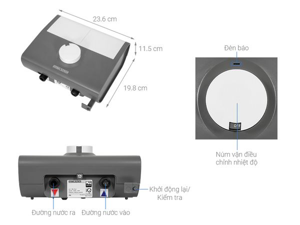 Máy nước nóng trực tiếp đa điểm Stiebel Eltron 6000W DDH6EC