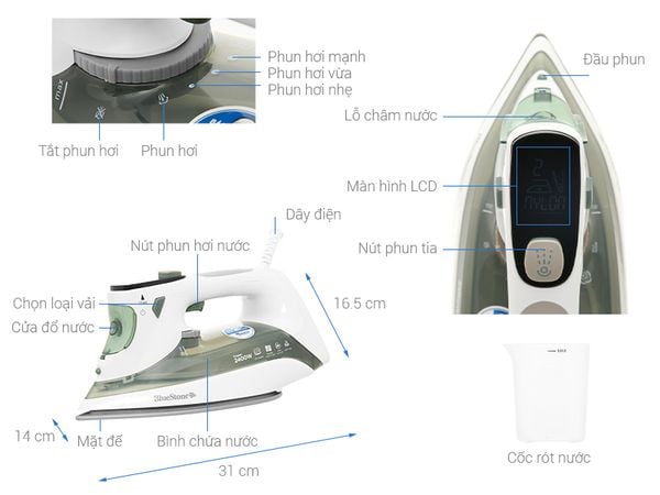 Bàn ủi hơi nước BlueStone SIB-3879