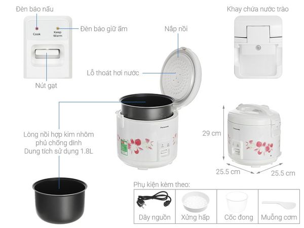Nồi cơm Panasonic 1.8 lít SR-MVN18FRAX