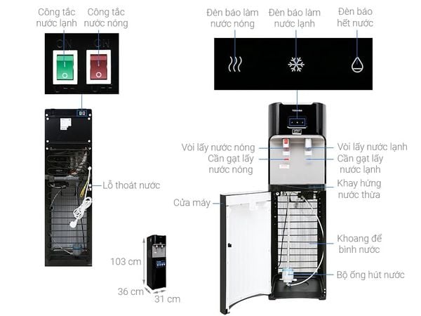 Cây nước nóng lạnh Toshiba RWF-W1669BV(K1)