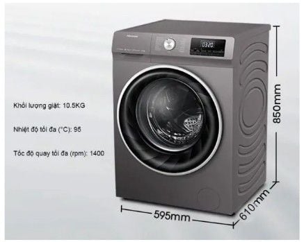 Máy giặt Hisense WFQY1114EVJMT 10.5 kg (lồng ngang)