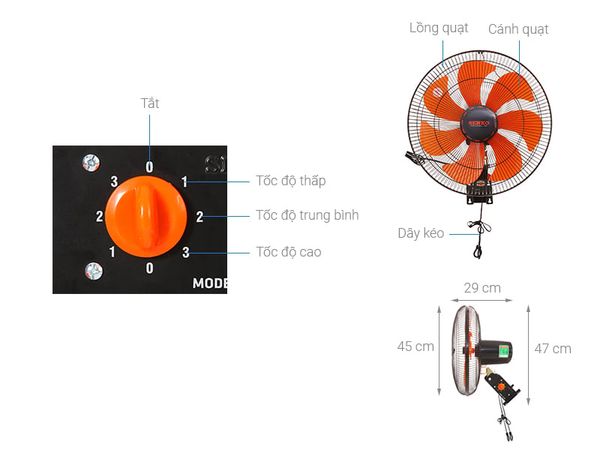 Quạt treo Senko TC1622