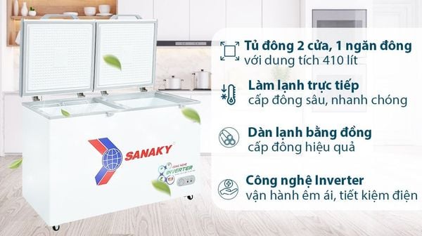 Tủ đông Sanaky Inverter 410 lít VH-5699HY3