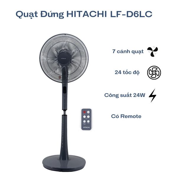 Quạt đứng 7 cánh Hitachi LF-D6RCGM