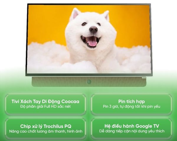 Tivi Xách Tay Di Động Full HD Coocaa 24 Inch 24LP6000G