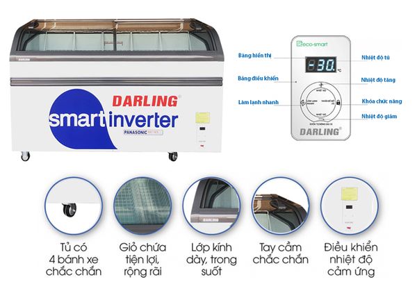 Tủ đông Darling Inverter 600 lít DMF-7079ASKI-1 (Tủ kem)