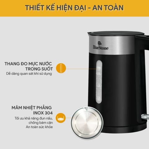 Ấm Đun Siêu Tốc 1.7 lít  Bluestone KTB-3418